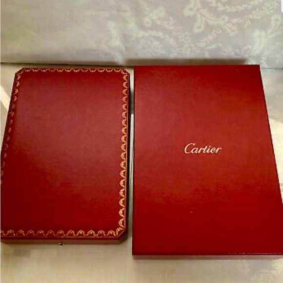 Authentic Cartier Necklace Case inside & out box Great Condition